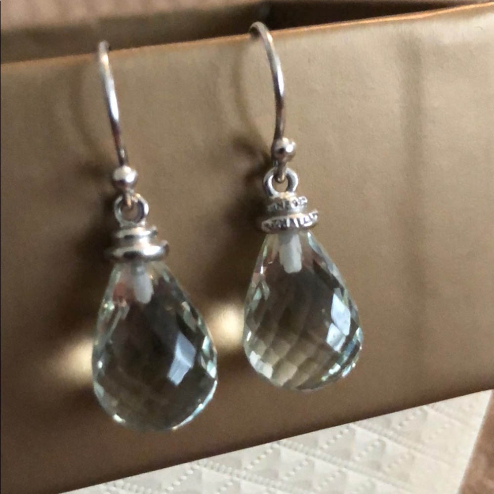 Sterling silver, Prasiolite earrings - Picture 3 of 3